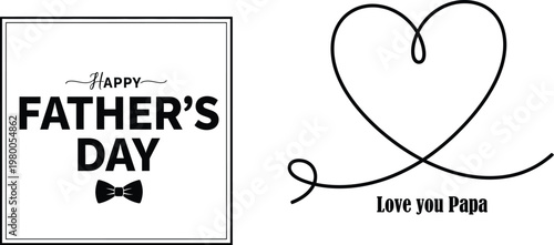 Father's day greeting card with heart doodle a celebration of love and appreciation