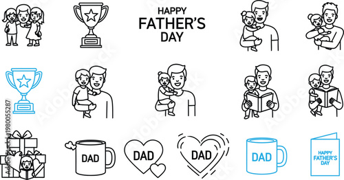 Happy father's day greeting a heartfelt illustration with classic dad accessories