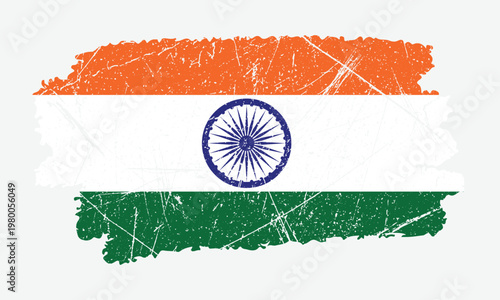 The flag of India with a distressed or grungy texture effect applied