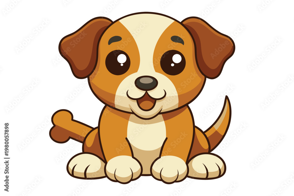 Obraz premium puppy vector on white background