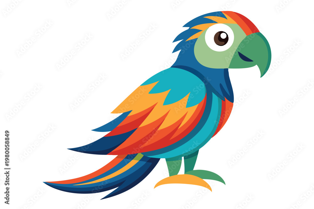 Fototapeta premium parrot vector on white background