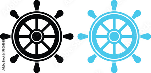 Contrast of traditional and modern ship steering wheels design variations