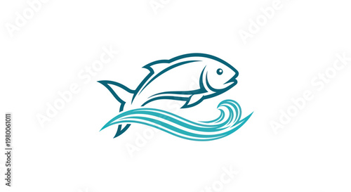 Fish swimming in wave motion.