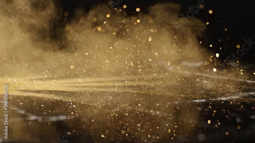 Wallpaper Mural Golden particles exploding in darkness. Torontodigital.ca