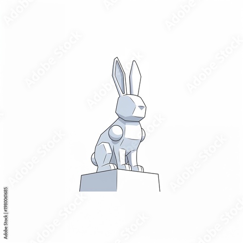 rabbit with blank sign
