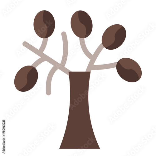Coffer Tree Vector Flat Icon Design