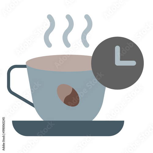 Coffee Time Vector Flat Icon Design