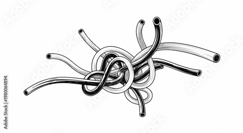 Entangled network of pipes, abstract representation of complexity