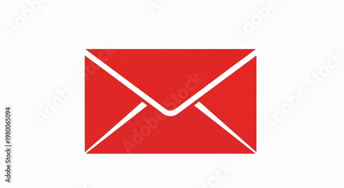 A simple red envelope icon against a white background