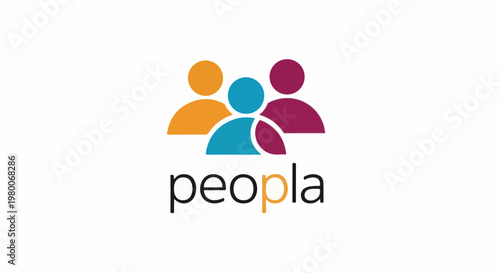 Abstract logo of three colorful human figures and the word 'peopla'