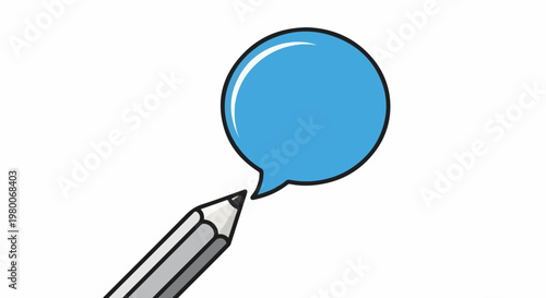 A pencil creating a speech bubble, symbolizing communication and ideas