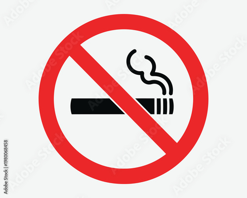 No smoking sign a universal prohibition symbol for smoke free environments