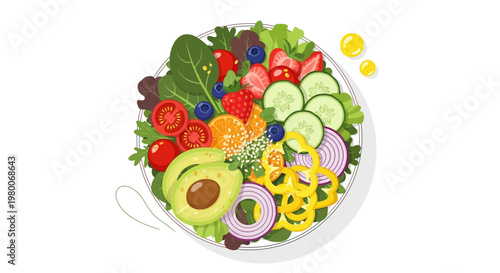 A delicious gourmet dessert plate features pink Easter eggs with flowers and fresh tasty strawberries on a healthy breakfast pastry