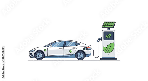 A vector design of a gas station sign and pump features a transport truck and SUV on the road to represent motor traffic and speed