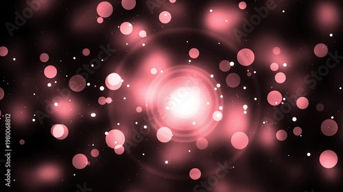 Bokeh glow with central flare background animation, Soft bokeh lights around a glowing central lens flare
