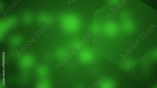 Abstract hexagon background animation, subtle hexagon pattern and bokeh lights