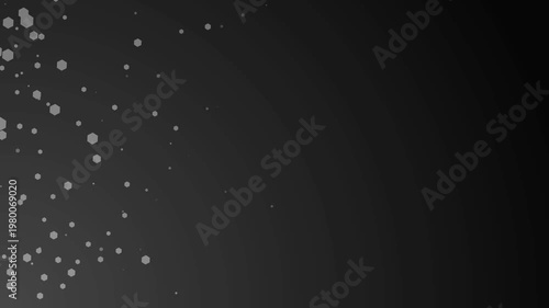 Hexagonal bokeh gradient background animation, Scattered hexagonal bokeh shapes animated