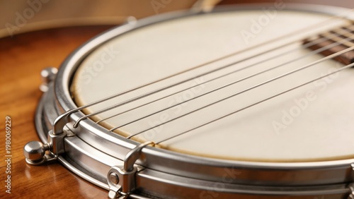 Closeup of a banjo