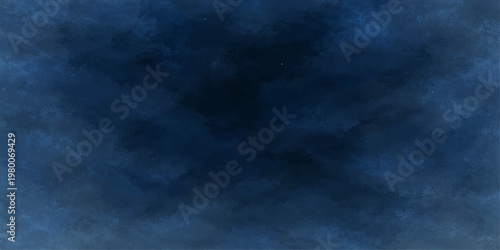 An abstract dark blue sky background features a stormy cloudscape where light textures of white smoke and rain meet the natural color of a moody night
