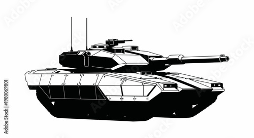 Modern Armored Vehicle Illustration - Military Technology Concept