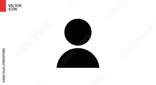 Konstfotografi Simple black silhouette of a person icon representing user profile avatar or gen
