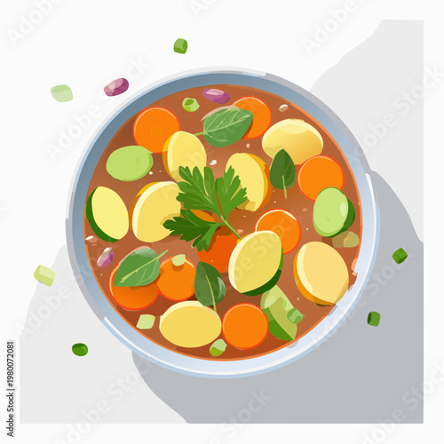 Bunter veganer Gemüseeintopf mit saisonalem Gemüse