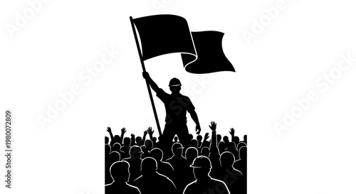 Protest, revolution, activism, crowd, vector icons