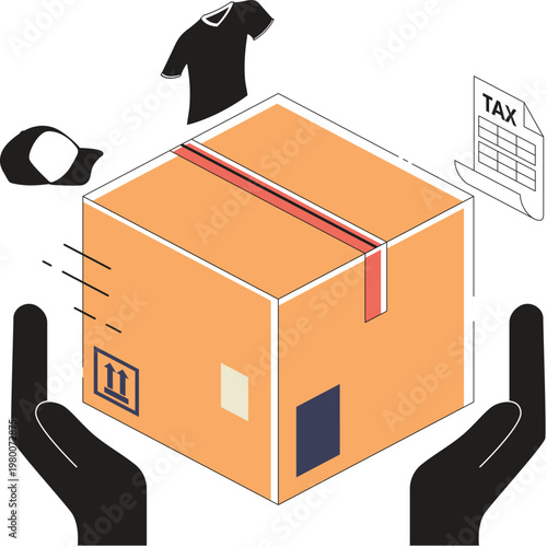 Isometric Shipping Icon Vector Illustration