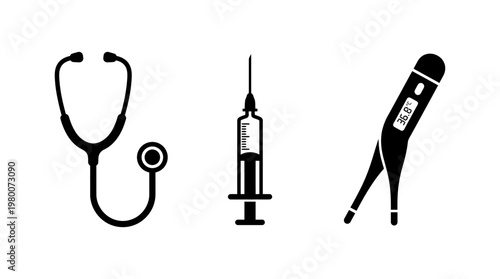 Medical tools for health checkup procedures.