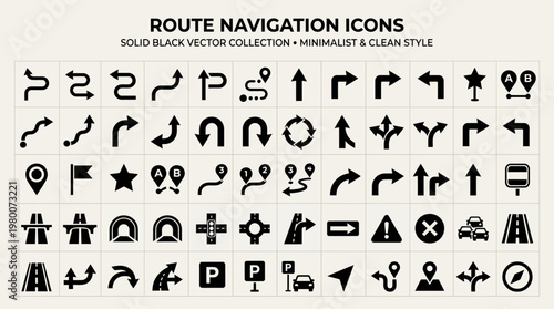 Photos Navigation Icons Vector Route Symbols.