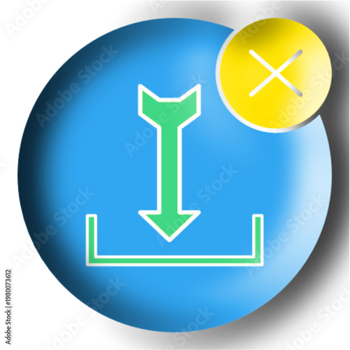 Digital file download icon set with multimedia music and image formats, upload and save button elements in blue and green color - HGPCOSM01