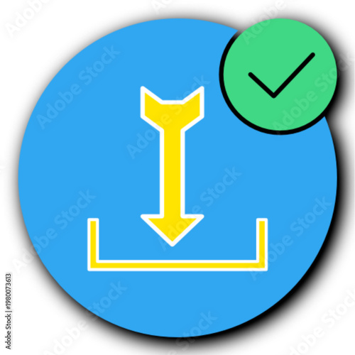 Digital file download icon set with multimedia music and image formats, upload and save button elements in blue and green color - HGPCOSM01