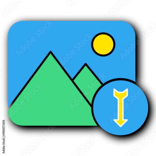 Digital file download icon set with multimedia music and image formats, upload and save button elements in blue and green color - HGPCOSM01