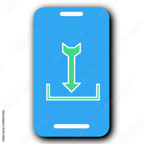 Digital file download icon set with multimedia music and image formats, upload and save button elements in blue and green color - HGPCOSM01