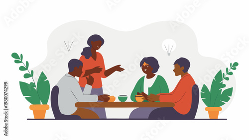 Diverse group of professionals collaborating over a meeting table