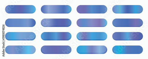 Buttons with vibrant blue gradient finishes serve as professional components for tech-oriented web interfaces and mobile application button systems.