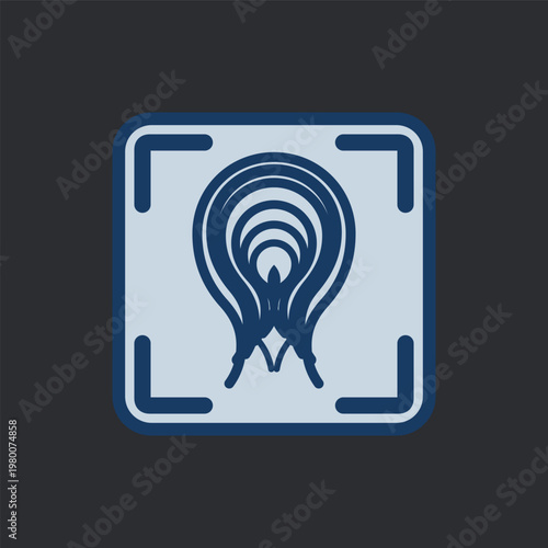 Location tracking icon with signal waves, GPS navigation and geolocation symbol, vector illustration