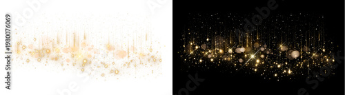 Tableau sur toile PNG image of Abstract golden glowing particle stream with shimmering star dust b