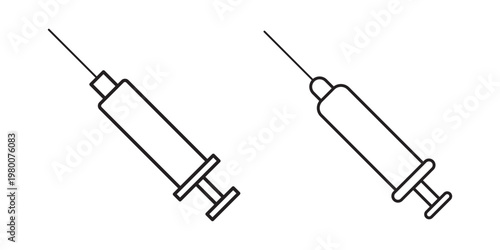 Syringe injection icon. Premium thin line vector illustrator. Vector EPS10.