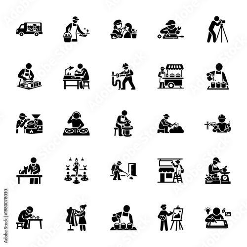 Specialized Labor and Vocational Services Icons