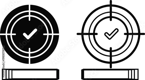 Target practice two circular targets with checkmarks black and white