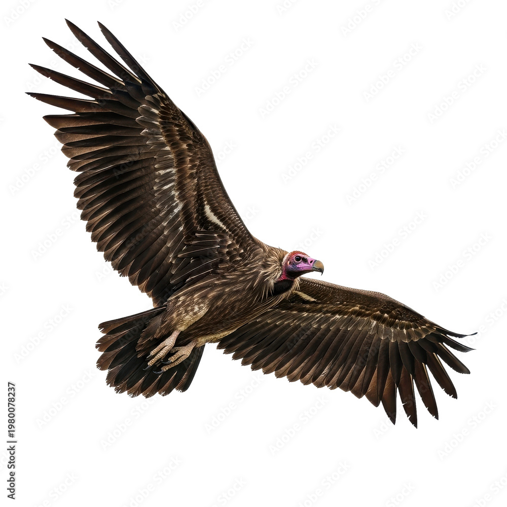 Obraz premium Vulture Bird Flying Isolated Black Background