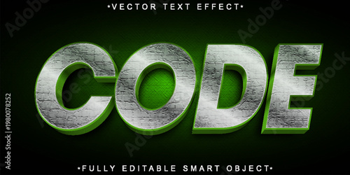  Code Digital Matrix Typography Style Vector Fully Editable Smart Object Text Effect