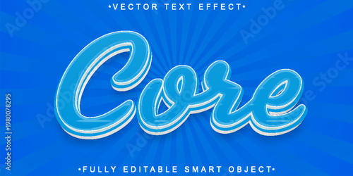  Core Energy Glow Typography Style Vector Fully Editable Smart Object Text Effect