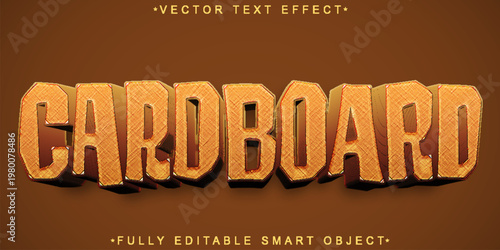  Cardboard Craft Paper Typography Style Vector Fully Editable Smart Object Text Effect