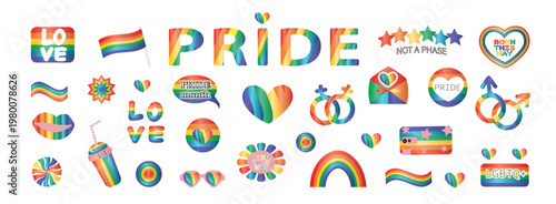 LGBTQ Pride Rainbow Elements Set
