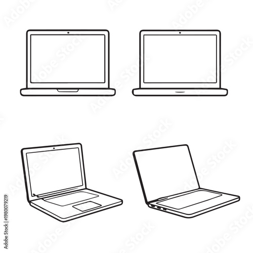 Clean, contemporary laptop icons in vector style — perfect for websites, apps, presentations, and marketing materials.