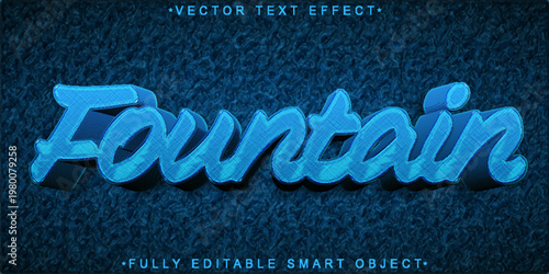  Fountain Water Marble Typography Style Vector Fully Editable Smart Object Text Effect