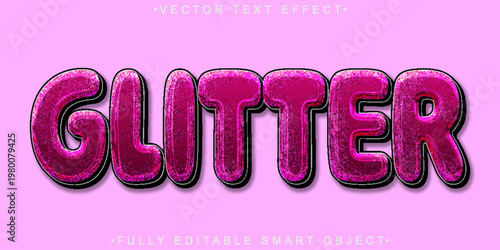  Glitter Sparkle Shiny Typography Style Vector Fully Editable Smart Object Text Effect