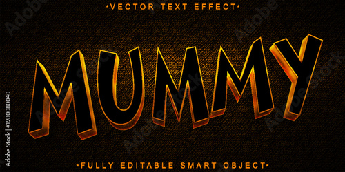  Mummy Ancient Bandage Typography Style Vector Fully Editable Smart Object Text Effect